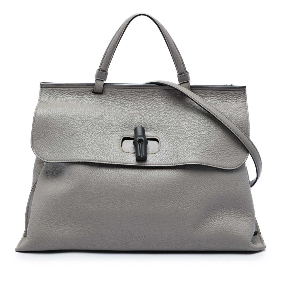 Pre-Loved Gucci Large Calfskin Bamboo Daily Satchel